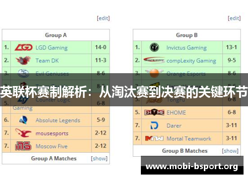 英联杯赛制解析：从淘汰赛到决赛的关键环节
